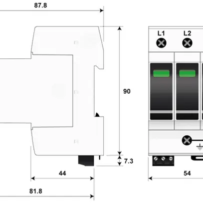 Parafoudre  Citel DAC1-13VGS-30-275 type 1+2+3, 3-pôles 