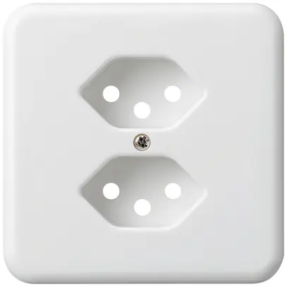 Placca di copertura grd.I 2×tipo 13 bianco basico con protezione bambini 