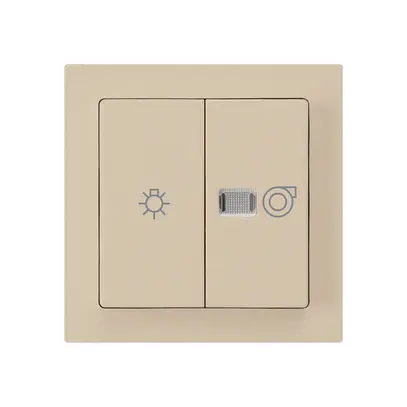 Kit frontale kallysto beige 60×60mm con simbolo illuminazione+ventilazione 
