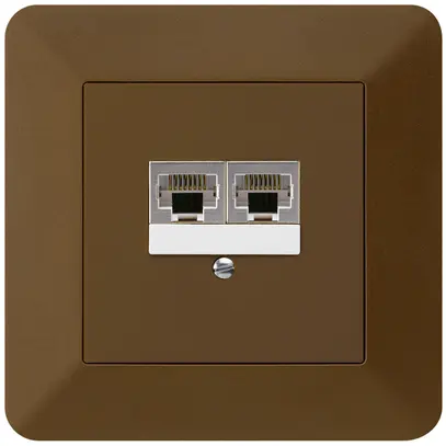 Boîte ENC kallysto.trend 2×RJ45s brun parallèle 