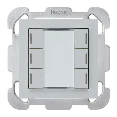 UP-Taster kallysto B KNX 6× RGB LED s/e-link hellgrau 