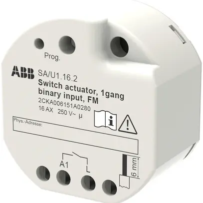Actionneur-commutateur KNX INC ABB SA/U1.16.2, 1-fois, 16AX/250VAC 