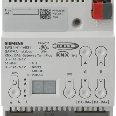 Gateway AMD KNX/DALI Siemens N141/31 Twin, 2× 64 dispositifs 