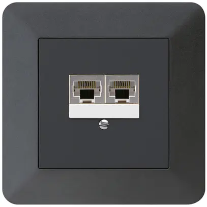 Boîte ENC kallysto.trend 2×RJ45s noir parallèle 