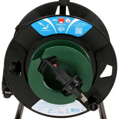 Kabelrolle MH maxReeL 1×T13 3×1mm² 20m IP55 schwarz/grün 