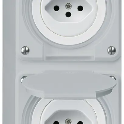 Combinaison AP Hager robusto I-I verticale type 13+type 13, gris 