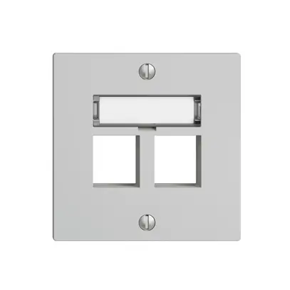 Kit montaggio EDIZIOdue F, uscita dritta, per 2×Keystone, grigio chiaro 