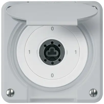 Interruttore a chiave INC robusto IP55 con copertura senza cilindro S0/2P grigio 
