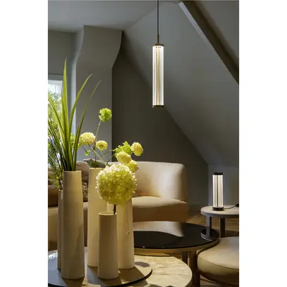 Luminaire de table LED SLV QUIMERA 4.3W 110lm 927/930 interrupteur Ø80×277mm brz 