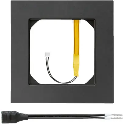 Cadre de recouvrement kallysto.pro 1×1 noir avec éclairage bleu intense 