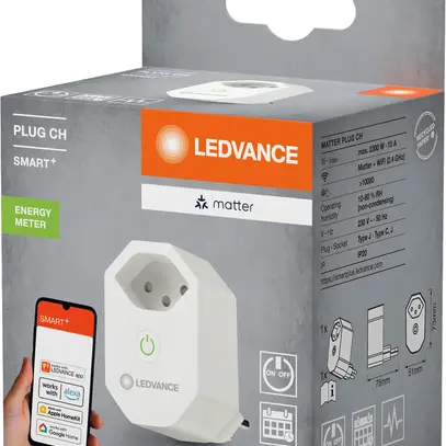Adaptateur LEDVANCE SMART+MATTER 230V 10A 2300W fiche/prise de type J blanc 