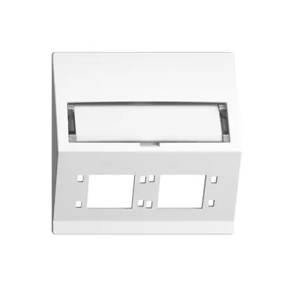 Kit montaggio INS EDIZIOdue F uscita obliqua 2×R&M cat.6A/LC speciale, bianco 