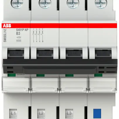 Disjoncteur SMISSLINE TP, 3LN, B, 3A, 40kA 