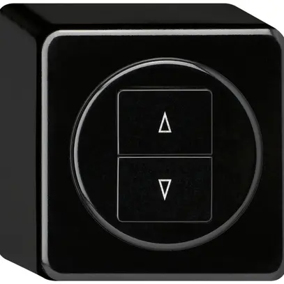 Interrupteur pour stores AP basico noir avec 2 touches bornes enf. 