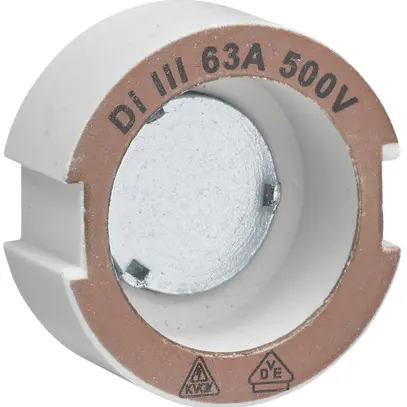 Vite calibrata DIII E33 500V in ceramica 63A secondo DIN 49516 rame 