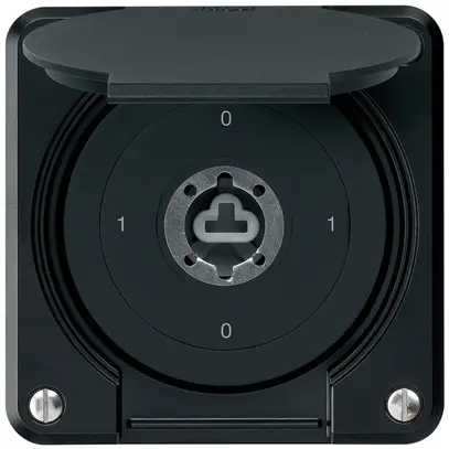 Interruttore a chiave INC robusto IP55 con copertura senza cilindro S0/1P nero 