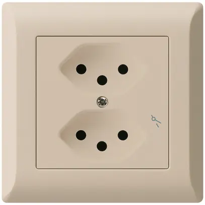Presa INC kallysto.line 2×T13/1 beige con protezione bambini 