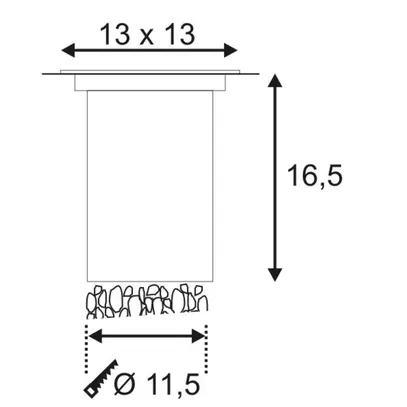 Luminaire de sol INC SLV DASAR 80, GU10 35W carré IP67 acier fin 