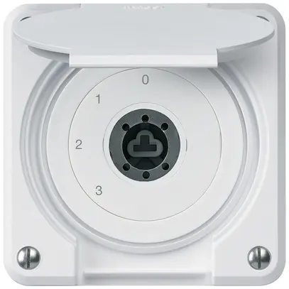 Interruttore a chiave INC robusto IP55 con copertura senza cilindro S5/1P bianco 