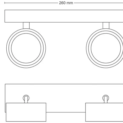 Spot LED Philips Bracia 11W 1100lm 2700K 110° 260×80.5mm bianco 2×Spot 
