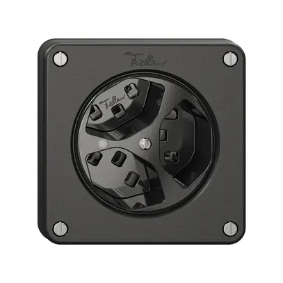Prise NEVO, 3×T23, a.LED, noir 