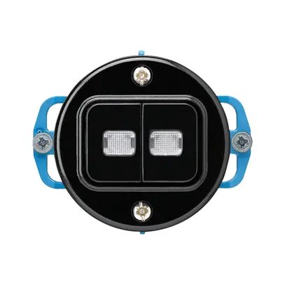 Inserto per pulsante luminoso INC basico 2×A-R/1L nero 
