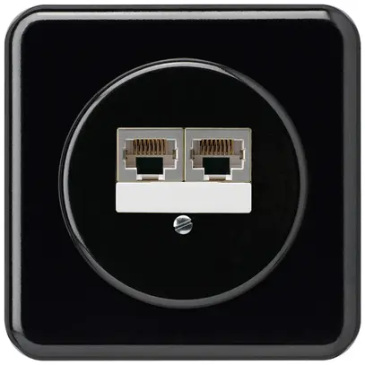 Boîte de raccordement ENC basico 2×RJ45s séparé CUC noir 