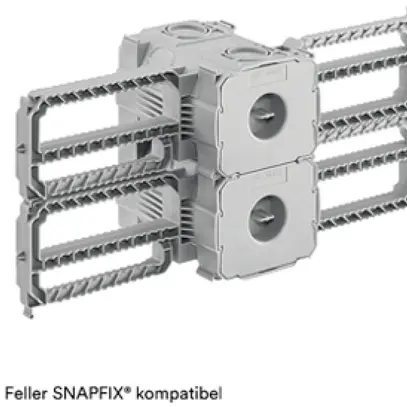 UP-Einlasskasten HSB, Fixierflügel, 77×125×90mm, M20/25/32, GDP650°C 