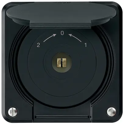 Contatto rotativo chiave quadrata INC robusto IP55 nero con coperchio inver. 