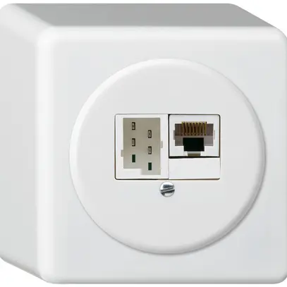 Scatola di raccordo AP basico 1×RJ45u+1×TT83 bianco 