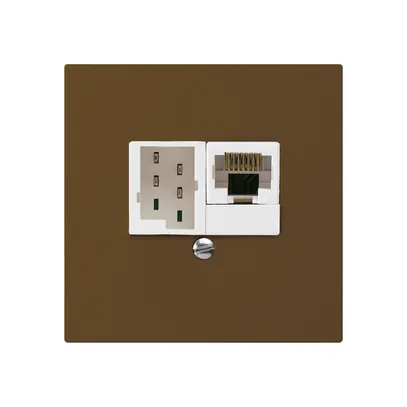 Scatola INC kallysto 1×RJ45u+1×TT83 marrone 