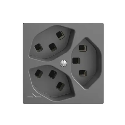 Presa 3×T23 Feller EDIZIOdue F, 1×separato, morsetti a innesto, grigio scuro 
