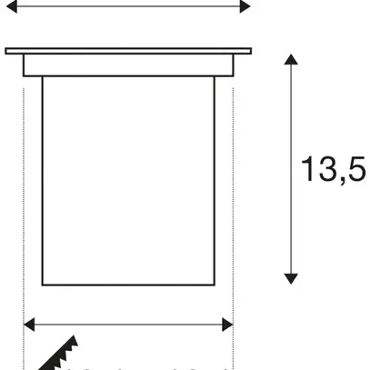 Luminaire de sol INC SLV DASAR, GU10 35W carré IP67 acier fin 