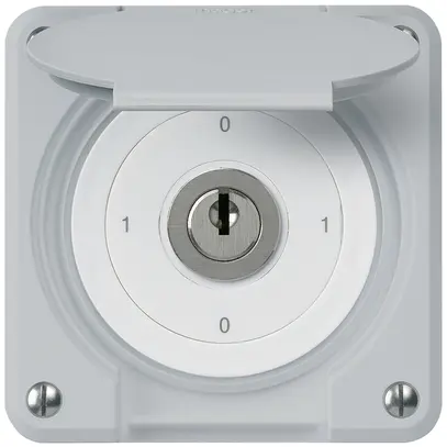 Interrupteur à clé ENC robusto IP55 avec clapet S0/2P gris 