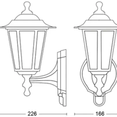 Applique Philips Peking E27 SEN 1×60W IP44 nero 