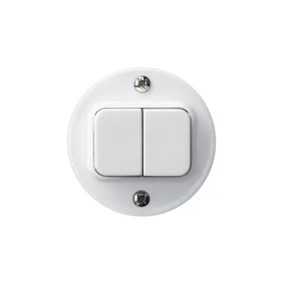 Kit front. ENC basico Ø43mm blanc pour interr.a.bouton double 