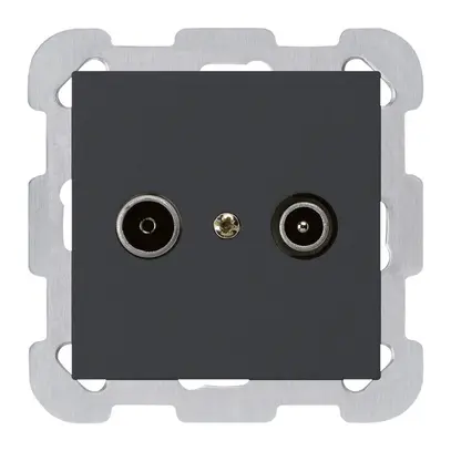 Prise de passage ENC kallysto R/TV 14dB noir avec plaque de fixation 