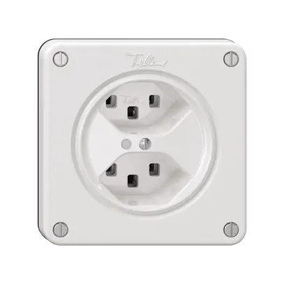Presa NEVO, 2×T23, c.LED, bianco 
