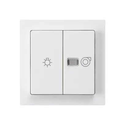 Interruttore luminoso kallysto 1/1L bianco simbolo illuminazione+ventilazione 