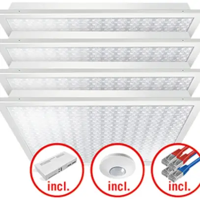 Set di lampade LED INS ESYLUX CELINE-2 600×600 4×30W 827…865 17600lm opale 