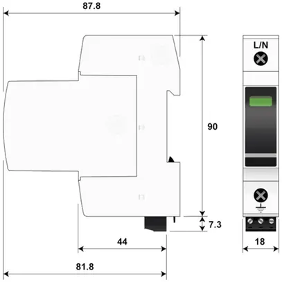 Parafulmine  Citel DAC1-13S-10-275 tipo 1+2, 1-polo 