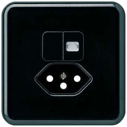 Kit frontale INC basico 86×86 nero 1 lente per combinazione grd.I S1/T13 p.BOMI 