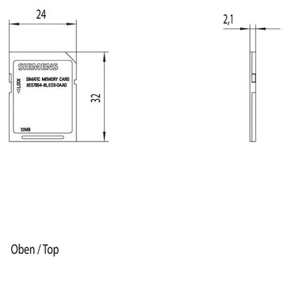 Scheda di memoria Siemens per SIMATIC S7-1x00, scheda SD flash-EPROM 12MB 
