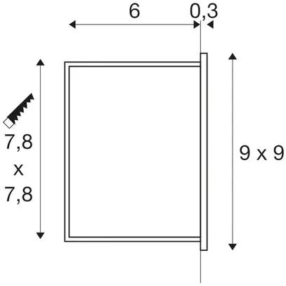 Lampada a muro LED INS SLV MOBALA 1.3W 14lm 3000K 78×78mm INS bianco 