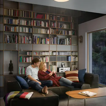 Plafonnier/applique LED LEDVANCE SUN@HOME 450 18.5W 500lm 922…950 Ø450mm argent 