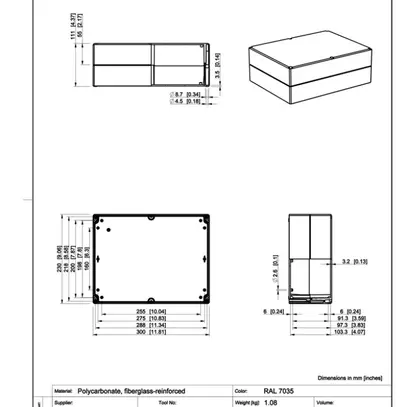 Coffret d'appareil CUBO D 230×300×111 