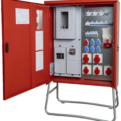 Armadio distributore collegamento Demelectric 80A 55kVA NH00 IP44 rosso 