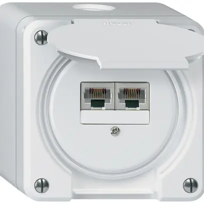 Scatola di raccordo AP robusto IP55 bianco 2×RJ45/s CUC separate 