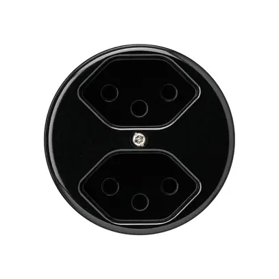 Insert pour prise ENC basico 2×type 13 noir 