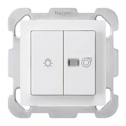 Interrupteur lumineux ENC kallysto blanc 1/1L symbole lumineux+ventilation 